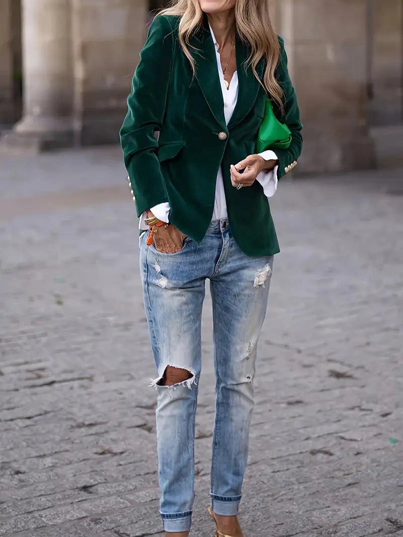 Women's Elegant Velvet Blazer