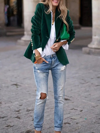 Women's Elegant Velvet Blazer