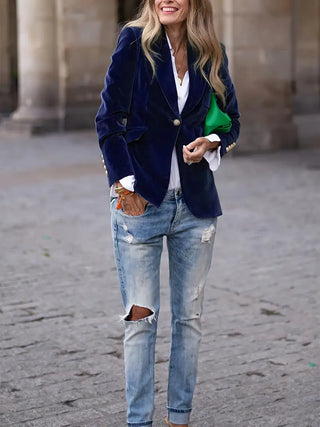 Women's Elegant Velvet Blazer