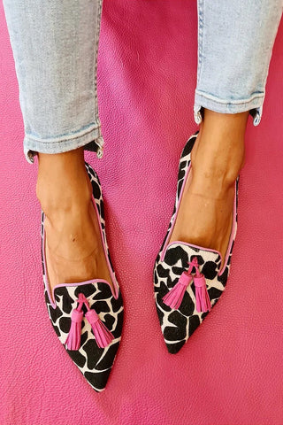 Women's Patterned Tassel Loafers