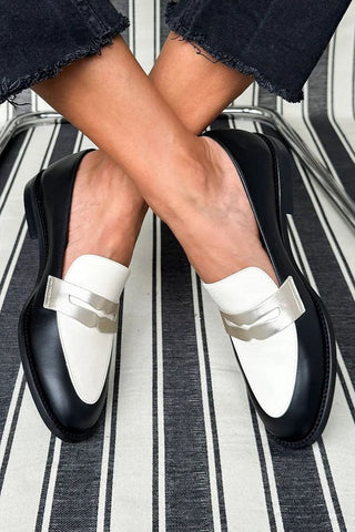 Women's Monochrome Two-Tone Loafers