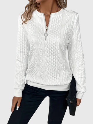 Women's Cable Knit Quarter-Zip Sweater