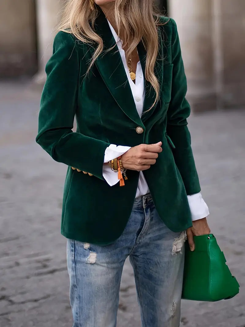 Women's Elegant Velvet Blazer