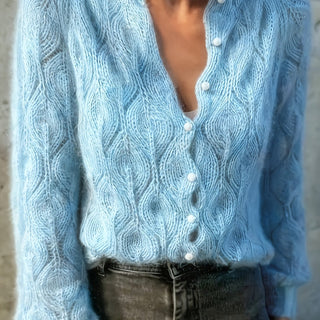 Women's Faux Mink Pearl-Effect Button Cardigan