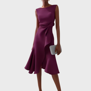 Women's Ruffle Hem Wrap Midi Dress