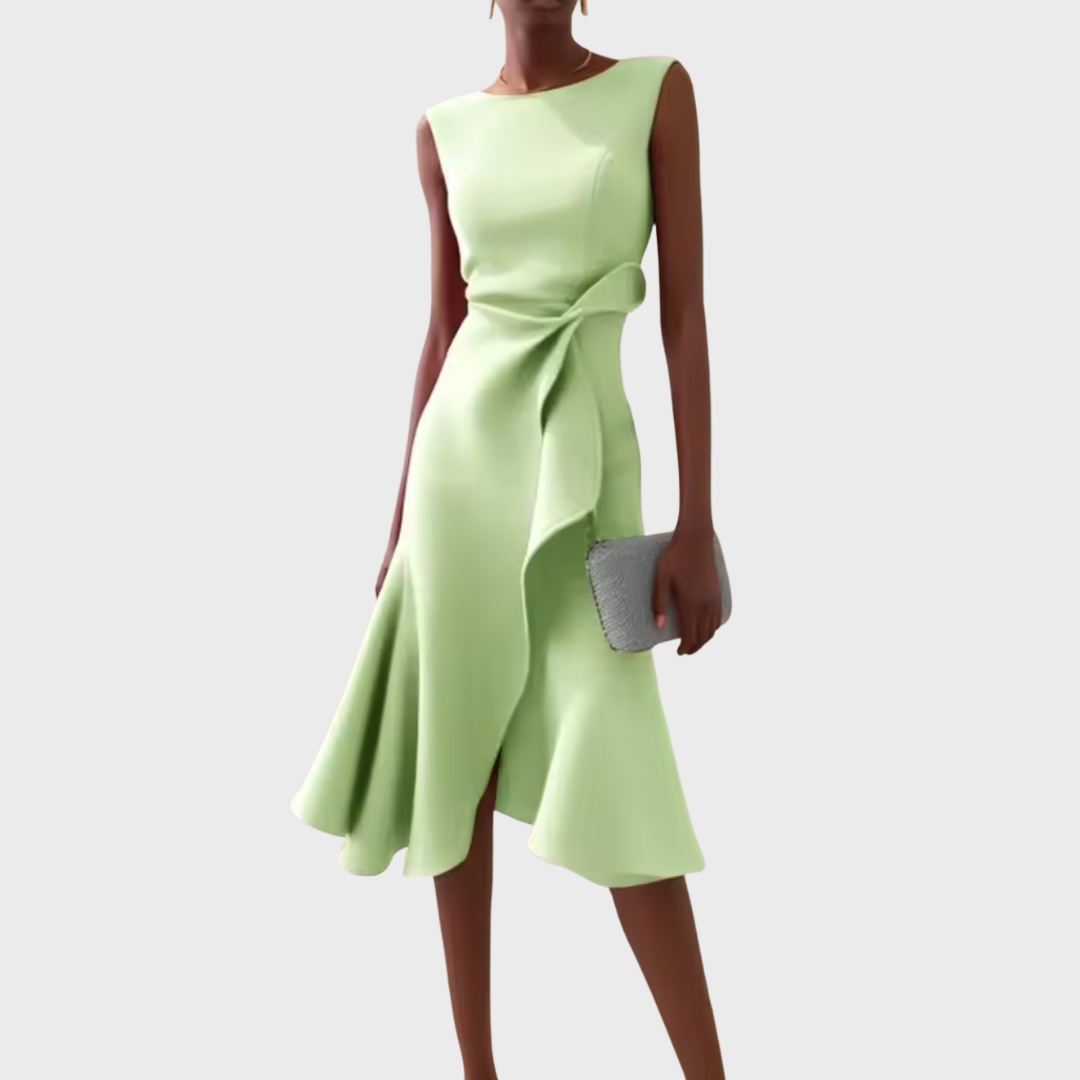 Women's Ruffle Hem Wrap Midi Dress