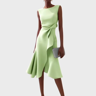 Women's Ruffle Hem Wrap Midi Dress