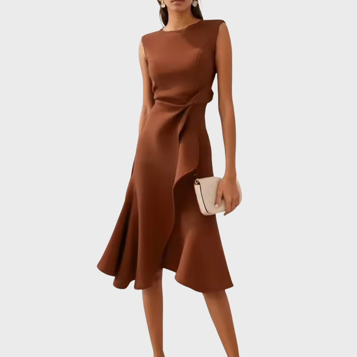 Women's Ruffle Hem Wrap Midi Dress