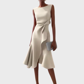 Women's Ruffle Hem Wrap Midi Dress