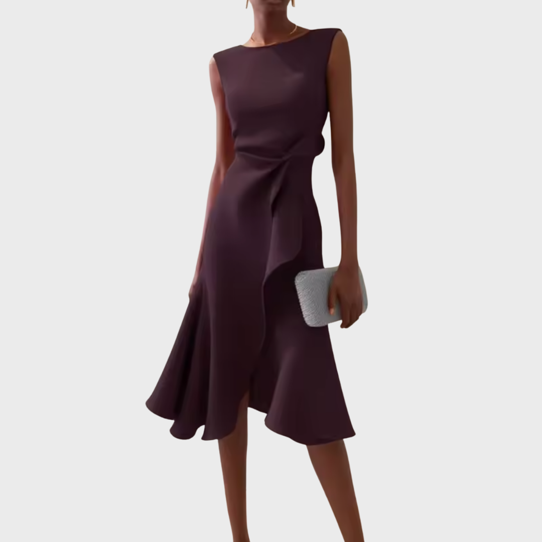 Women's Ruffle Hem Wrap Midi Dress
