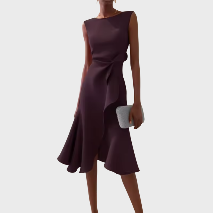 Women's Ruffle Hem Wrap Midi Dress