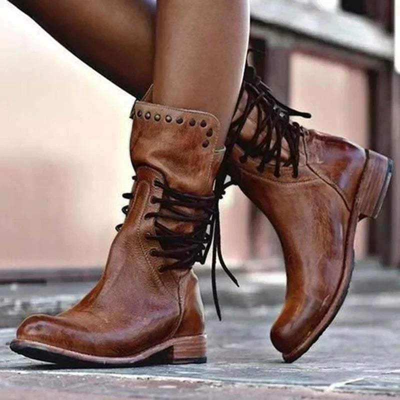 Women's Lace-Up Front Ankle Boots