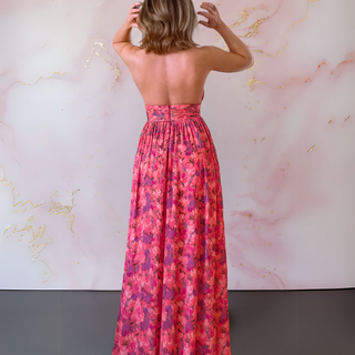 Women's Halter Front Slit Maxi Dress