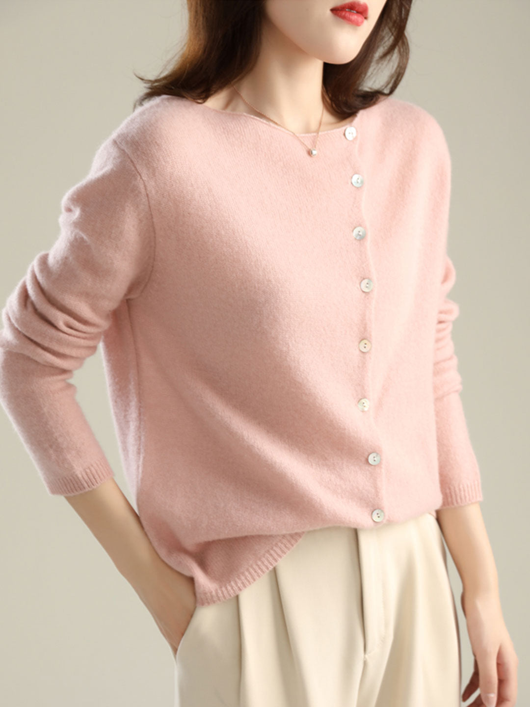 Women's V-Neck Button Knit Cardigan