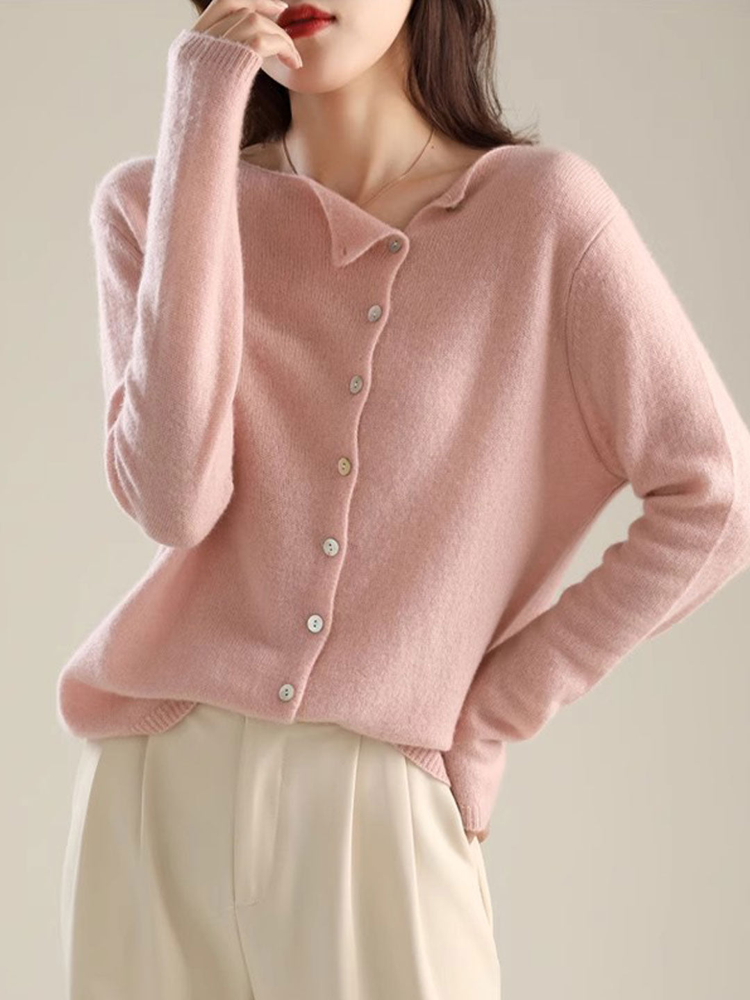 Women's V-Neck Button Knit Cardigan