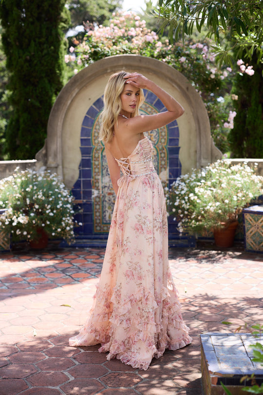 Women's Spaghetti Strap Ruffle Maxi Dress