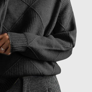 Women's Roll Neck Seam Detail Sweater