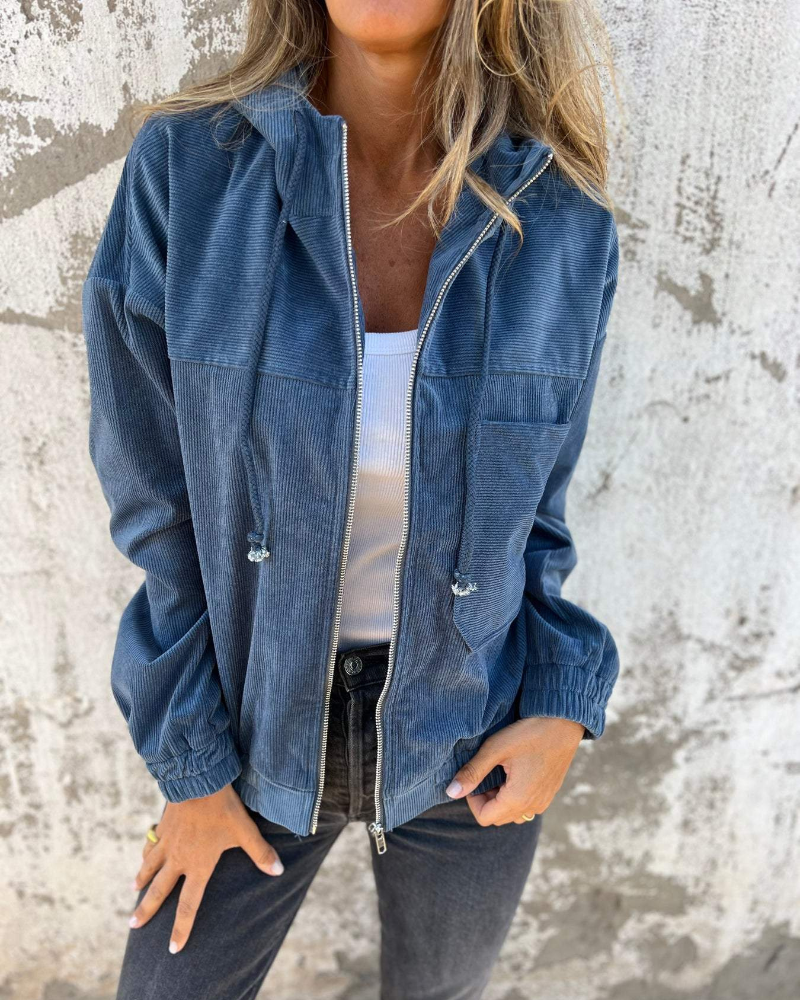 Women's Casual Hooded Zip-Up Jacket