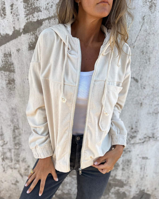 Women's Casual Hooded Zip-Up Jacket