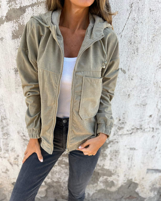 Women's Casual Hooded Zip-Up Jacket