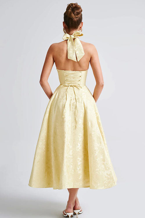 Women's V-Neck Halterneck Maxi Dress