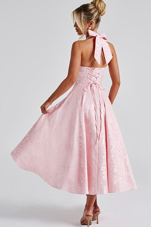 Women's V-Neck Halterneck Maxi Dress