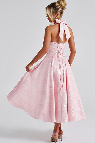 Women's V-Neck Halterneck Maxi Dress