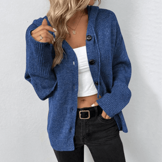 Women's Cozy Hooded Button Cardigan