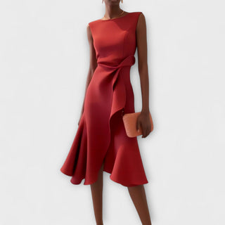 Women's Ruffle Hem Wrap Midi Dress