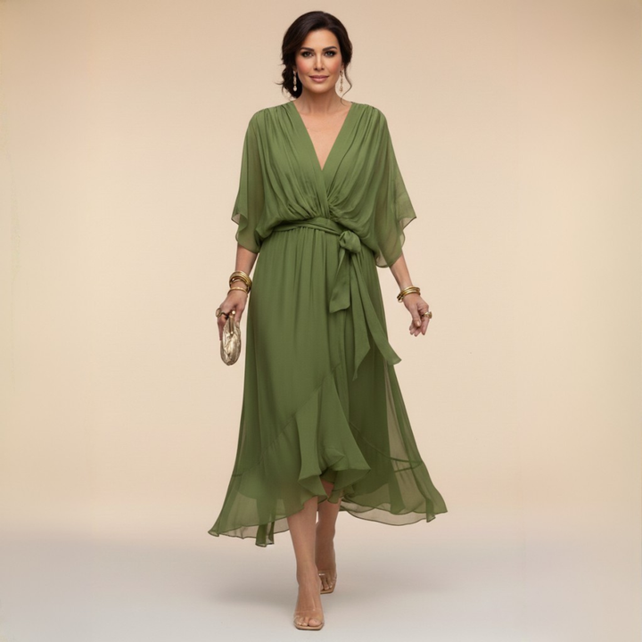 Bernadette | Flowing V-Neck Silhouette Dress