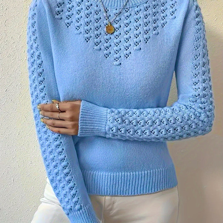 Women's Pointelle Crew Neck Sweater