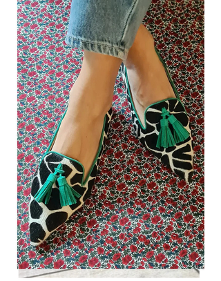 Women's Patterned Tassel Loafers