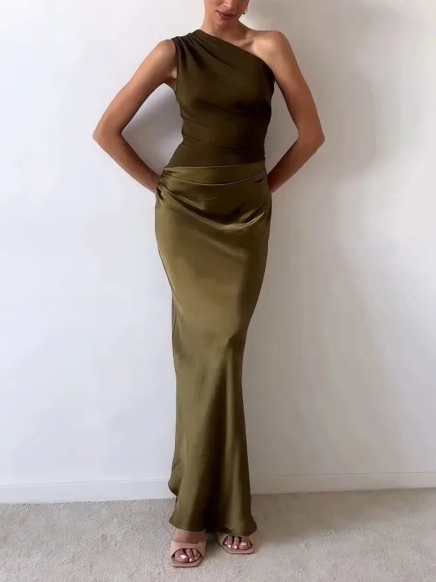 Women's One Shoulder Floor Length Dress