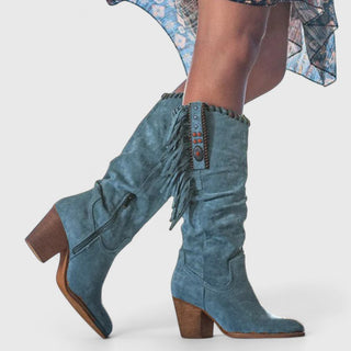 Women's Fringe Detail Mid-Calf Boots