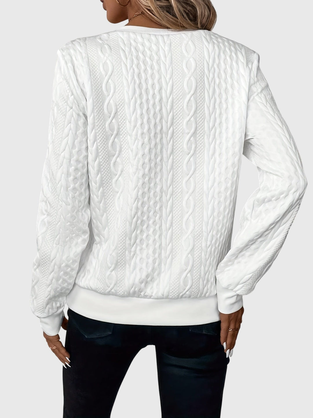 Women's Cable Knit Quarter-Zip Sweater