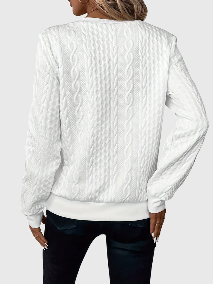Women's Cable Knit Quarter-Zip Sweater