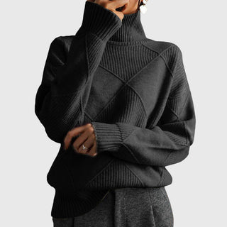 Women's Roll Neck Seam Detail Sweater
