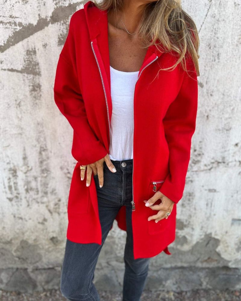 Women's Hooded Long Sleeve Cardigan