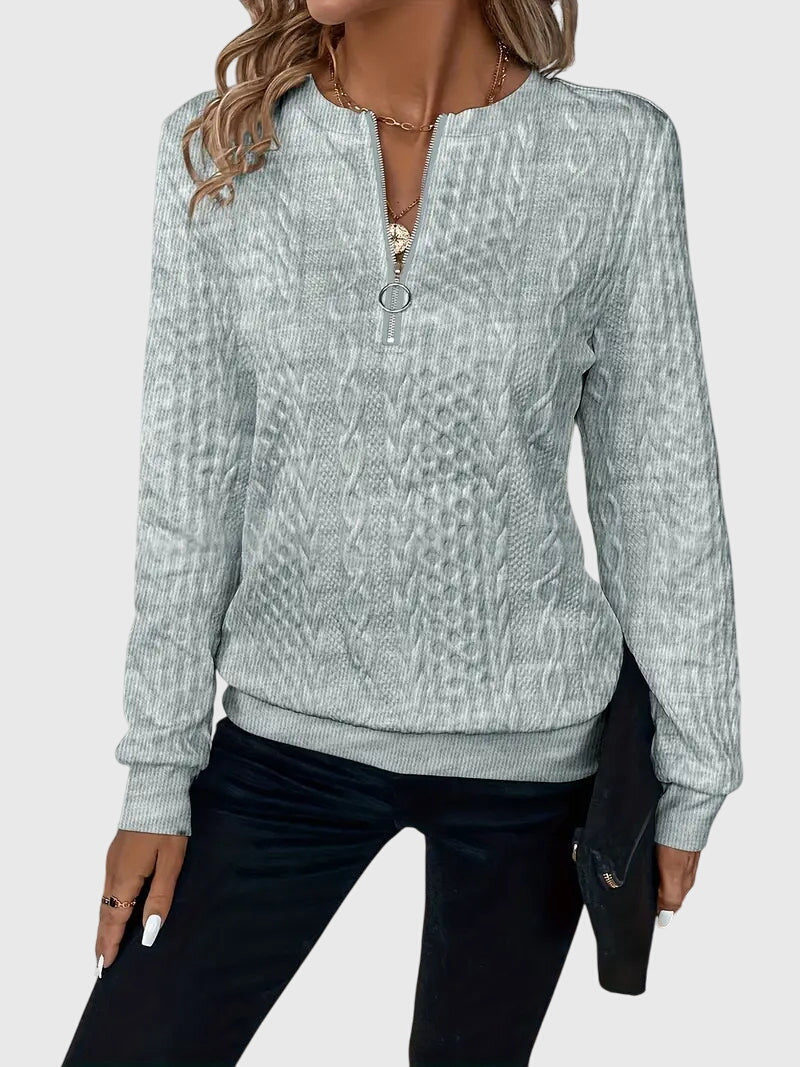 Women's Cable Knit Quarter-Zip Sweater
