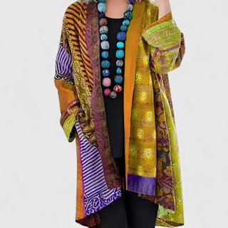 Women's Patchwork Print Kimono Cardigan