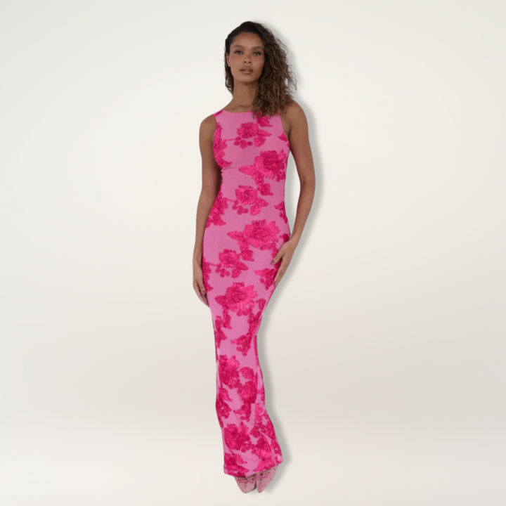 Women's Floral Sleeveless Maxi Dress