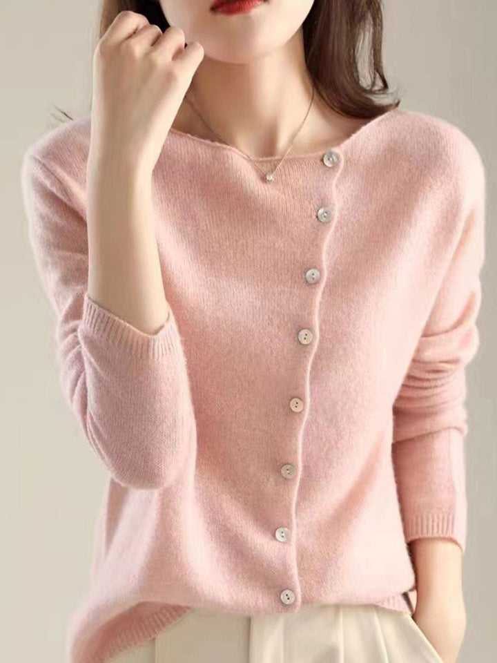 Women's V-Neck Button Knit Cardigan