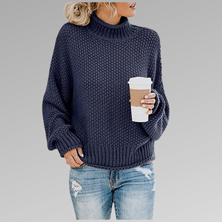 Women's Chunky Knit Turtleneck Jumper