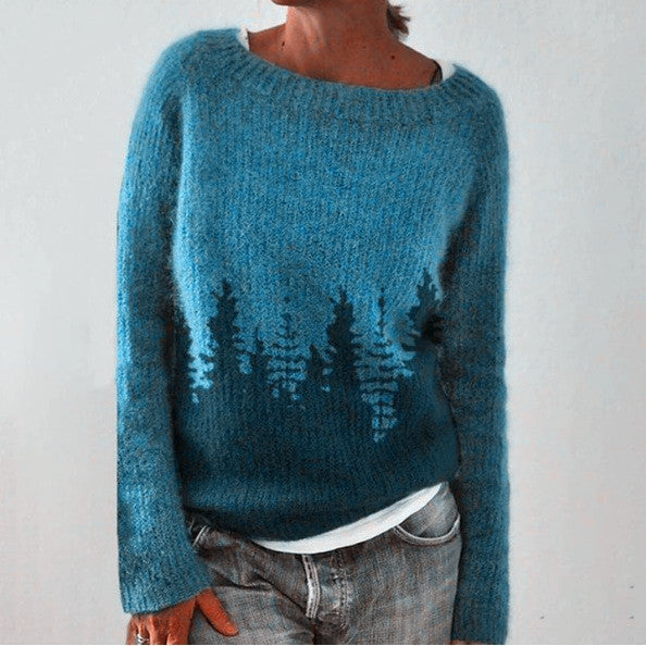 Women's Deep V-Neck Ribbed Collar Jumper