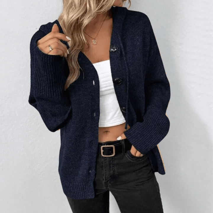 Women's Cozy Hooded Button Cardigan