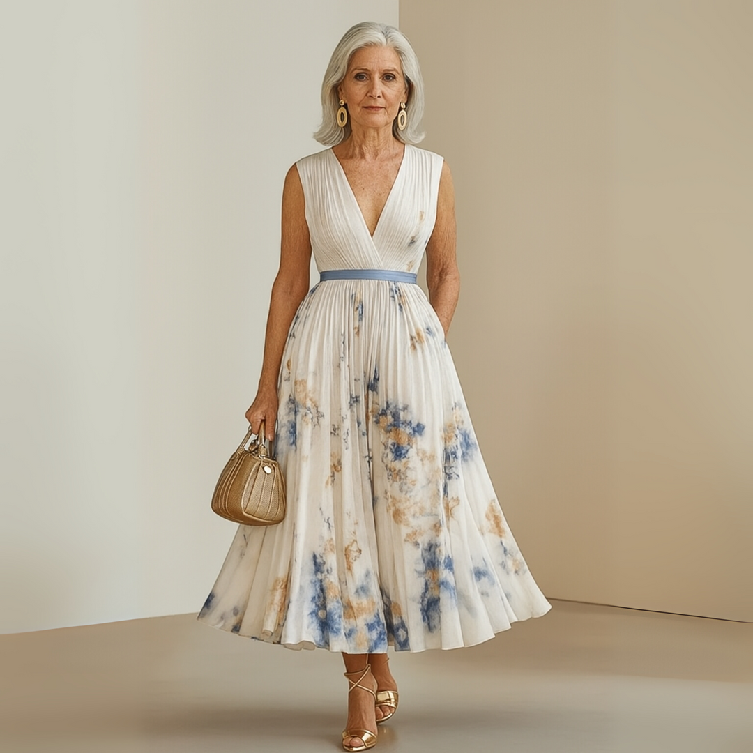 Women's Pleated Sleeveless Maxi Dress