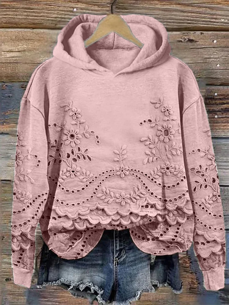 Women's Floral Embroidered Hoodie