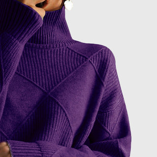Women's Roll Neck Seam Detail Sweater