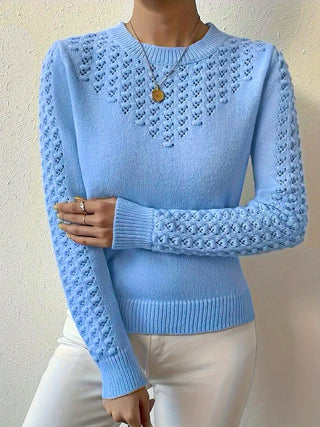 Women's Pointelle Crew Neck Sweater