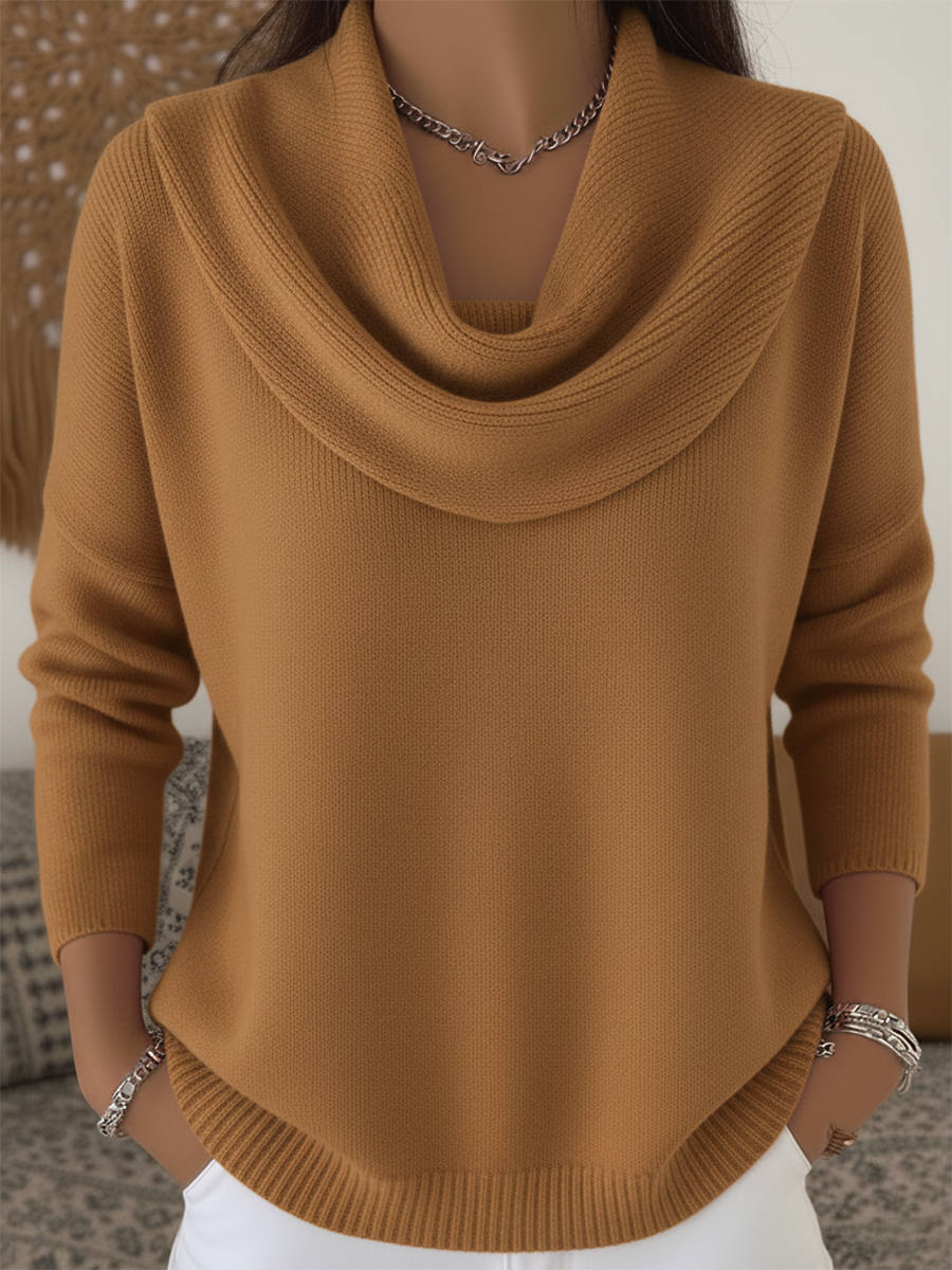 Women's Cowl Collar Knit Sweater